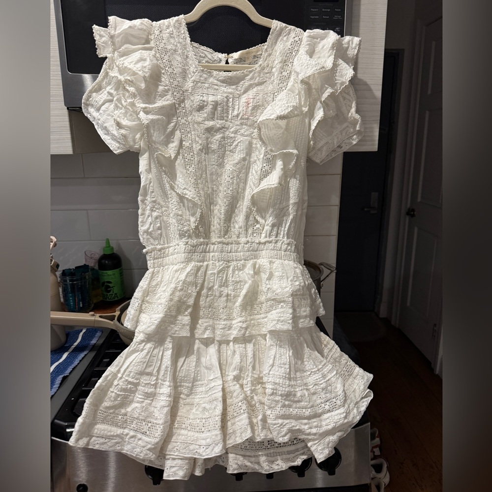 LoveShackFancy White Natasha Mini Dress